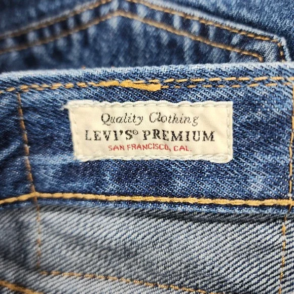 Levis 501 Premium MENS 30X32 Big E Jeans Blue Denim Straight Button Fly - Picture 9 of 13